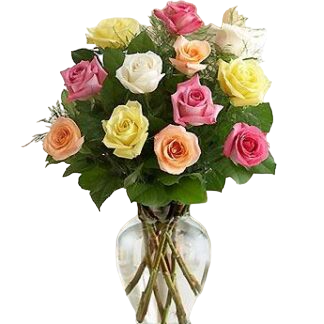 15 multi-colored roses | Flower Delivery Almetyevsk