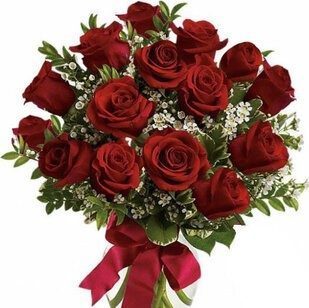 15 red roses with greenery | Flower Delivery Almetyevsk